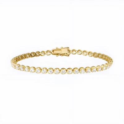Black Friday Sale Diamond Bracelet 18K Yellow Gold Lab Created Round Cut 4.50 Ct - Image 1 of 4