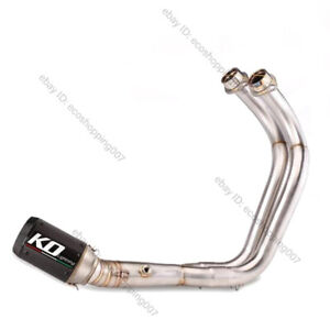 For Yamaha MT-07 FZ07 R7 Full System 51mm Exhaust Carbon Muffler Front Link Pipe