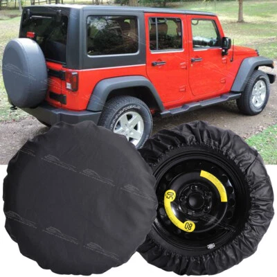 Cubierta de rueda de neumático de repuesto para Jeep Wrangler JK negra de 15" resistente al polvo solar al agua Foto 1 de 4