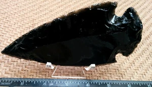 5-1/2" pulgadas de largo grande obsidiana negra reproducción punta de lanza ya387 - Imagen 1 de 2