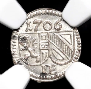 AUSTRIA, Salzburg. Silver 1/2 Kreuzer, 1706, NGC MS65 Gem BU - Picture 1 of 4