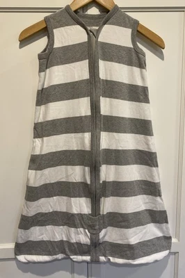 Мешок для сна Burt's Bees Baby Beekeeper 12-18 м серое белое полосатое носимое одеяло - Изображение 1 из 4