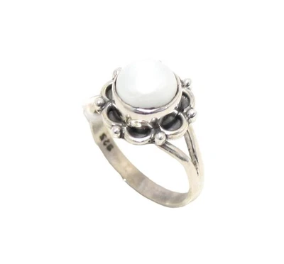 Anillo de plata de ley 925 para mujer perlas de agua dulce piedra preciosa hecho a mano regalo H088 Foto 1 de 4