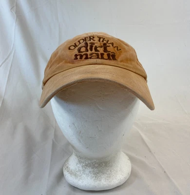 Older Than Dirt Baseball Cap Buckleback Hat Maui Orange Corduroy Real Hawaii - Image 1 of 4