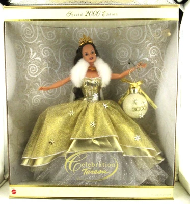 2000 CELEBRATION TERESA BARBIE DOLL HALLMARK SPECIAL EDITION Mattel Christmas - Image 1 of 4