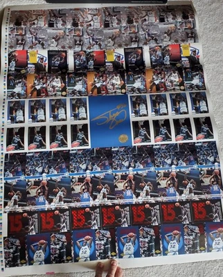 Hoja de novato Shaq Shaquille O'neal 93 Skybox Hoops sin cortar con letrero facsímil rara Foto 1 de 2