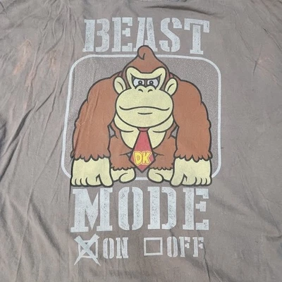 5XL Donkey Kong Camiseta Hombre Marrón Modo Bestia Gráfico Y2K Super Mario Nintendo Foto 1 de 4