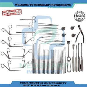 Tympanoplastik Instrumente 58 tlg Set Mikro Ohr Chirurgie HNO Instrument schwarz beschichtet - Bild 1 von 3
