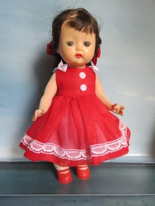 Muñeca Nancy Ann Muffie Años 50 Rojo Voile Vestido Morena SLW Ojos Azules De Colección para Piezas - Imagen 1 de 6