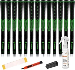 Green Golf Grips Set of 13 Bundle w/Tape or Full Regripping Kit (Standard Size) - Picture 1 of 6