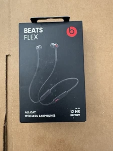 BEATS FLEX All-day Wireless Earbuds Headphone BLACK  Bluetooth Genuine *NEW* - Picture 1 of 3