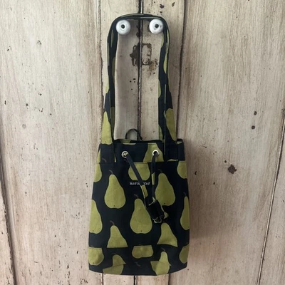 Marimekko Pear Print Canvas Bag, Fruit Tote, Fruit Print Green RARE Vintage - Image 1 of 4
