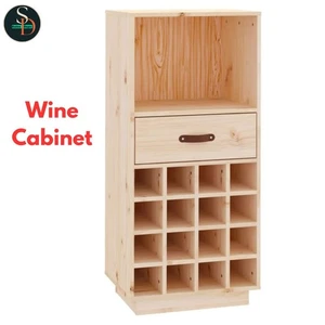 Modern Solid Wood Pine Wine Cabinet Alcohol Cabinet Cupboard vidaXL - Picture 1 of 7