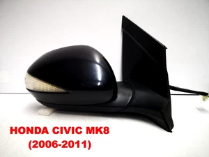 HONDA CIVIC MK8 (2006-2011) WING MIRROR RIGHT DRIVER SIDE BLACK (#H16) - Picture 1 of 13