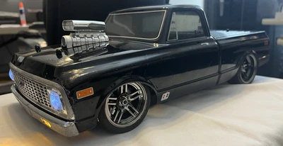 RC Vaterra 1972 Chevy C10 RC Truck  Black With Blower~See The Pictures. LOOK! - Image 1 of 4