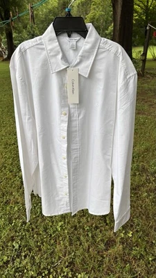 Calvin Klein Brand Men's White Dress Shirt size L  Button Up Long Sleeves - Image 1 of 4