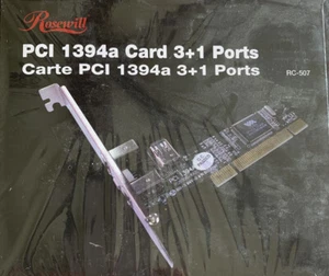 PCI Firewire 1394a card 3+1 Ports. 1394A 3+1 PORT RC-507 - Picture 1 of 6