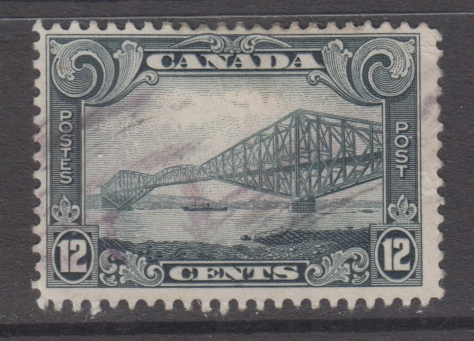 % Canadá Scott #156 12 centavos Puente Quebec "KGV Scroll" F   Foto 1 de 1