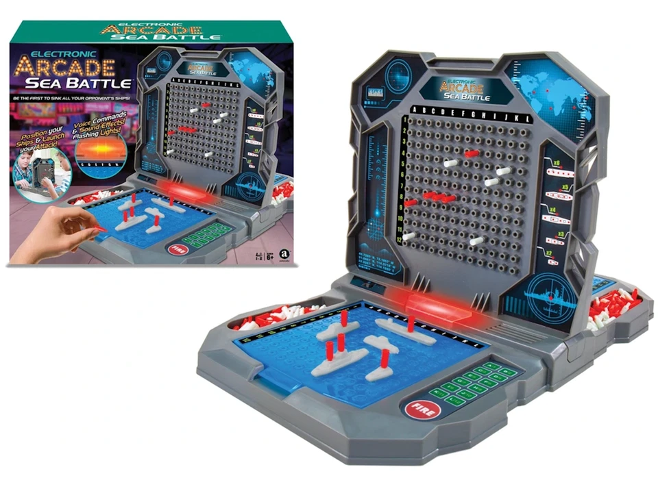 Electronic Arcade Game Sea Battle Ships Board Game with LED (24L x 25W x 39H cm) - Image 1 of 3