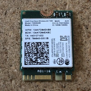 HP OEM Intel 7260NGW Dual Band WiFi5 WLAN Wireless Card Bluetooth 4.0 784645-006 - Bild 1 von 3