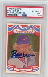 1983 Donruss Diamond Kings Bob Horner Signed #14 PSA DNA Auto Autographed Braves - Picture 1 of 2
