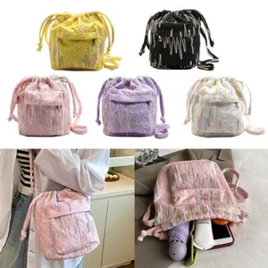 Adjustable Underarm Bag Pleated Drawstring Tote bag Small Handbags Women - Picture 1 of 17