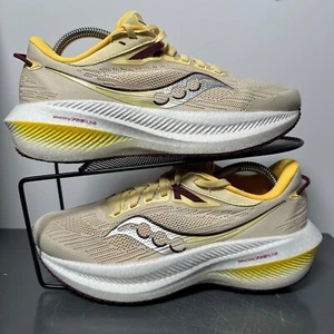 Saucony Triumph 21 Shoes Sneakers Trainers Womens Size US 7.5 Yellow Running - Picture 1 of 9