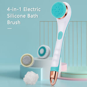 4in1 Electric Waterproof Bath Shower Brush Massage Back Scrubber Body Cleansing