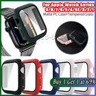 Tempered Glass Screen Protector Case Cover For iWatch Apple Watch 9 8 7 6 5 4 SE