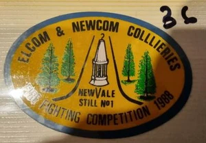 Colliery Sticker Elcom and Newcom Collieries Fire Fighting Competition 1988 As p - Picture 1 of 1