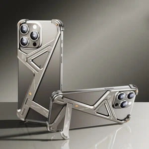 Hülle für iPhone 16 Pro Max 15 14 Metall Halterung Legierung Rahmen Schutz Case - Picture 1 of 14