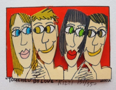 James Rizzi 3D Handsigniert Mini TOUCHED BY LOVE Liebe aus 2002 PoP ART - Bild 1 von 4