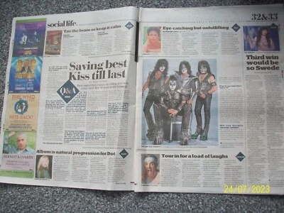Social Life Daily Record Friday 23.06.2023 KISS / PAUL STANLEY Article - Image 1 of 2