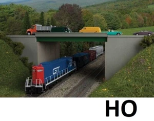 HO Modern Steel Highway Overpass, Concrete Sides - BUILDING KIT - 933-4567 - Picture 1 of 2