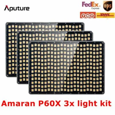 Aputure Amaran P60X 3x light Bi-color LED Photography Light 3200K-6500K Suitable - Image 1 of 4