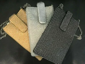 Neu Netz Strass Handy (iPhone) Tasche-Schulter Kette Riemen 7 '' L x 4" B - Bild 1 von 6