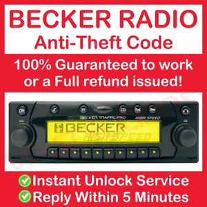 BECKER Key RADIO CODE SERVICE Nissan Saab Hyundai Kia Land Rover Bmw Renault - Picture 1 of 3