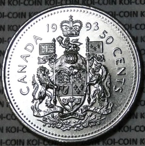 BU UNC 1993 Canada 50c 50 cent half dollar from mint roll brilliant uncirculated - Picture 1 of 2