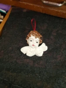 Ornamento decorazione parete ceramica cherubino Scioto 1987 dipinto a mano JL - Foto 1 di 6