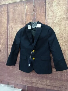Lands End Boys Uniform Hopsack Blazer Deep Navy Size 5 - Picture 1 of 3