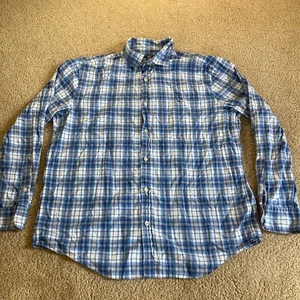 Vineyard Vines Tucker Mens Size L Large Button Up Shirt Blue Plaid Long Sleeve - Picture 1 of 11