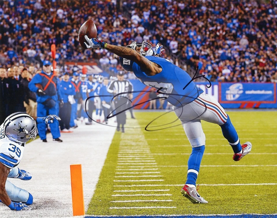 ~~ ODELL BECKHAM JR. Foto autêntica assinada à mão "CATCH ~ New York Giants" 8x10 - Imagem 1 de 1