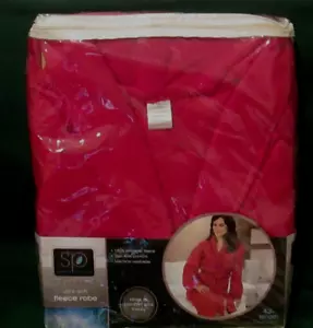 Sarah Peyton Wellness Ultra Soft Fleece Robe Red 43" Length One Size Fits Most - Picture 1 of 5