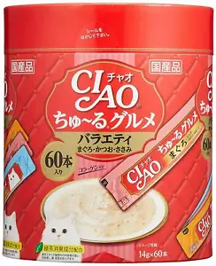 Hergestellte in Japan CIAO CAT leckereien verschiedene Gourmet-Snacks Chu ~ ru Sorte 14g × 60 - Bild 1 von 8