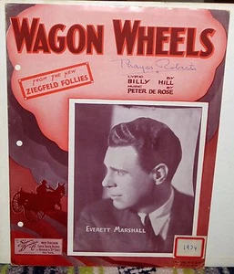 Wagon Wheels Sheet Music Signed by Thayer Roberts, Actor, 1934 - Picture 1 of 4