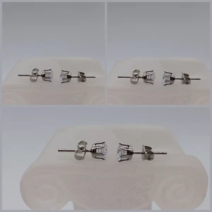 x3 6mm Acero Inoxidable Moda Cúbico Circonio Pendientes Famosos Joyería - Imagen 1 de 7
