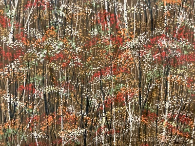 Vintage Fabric Traditions Autumn Forest Fall Colors Ruane Manning 3.5Y*see below - Image 1 of 4