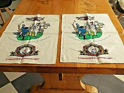 2 Torchons " Le baril Skip à travers les ages " ( 57.5 x 35.5 cms ) - Photo 1/3