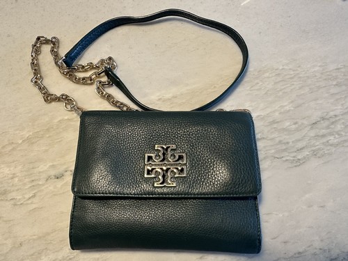 Tory Burch Britten Borsa a tracolla da donna piccola 80100 (marrone)
