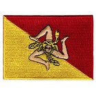 SICILY FLAG PATCH embroidered iron-on ITALIAN ITALY Sicilia APPLIQUE Trinacria